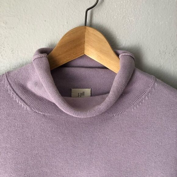 J Jill light purple turtleneck mock-neck long sleeved lightweight sweater medium - Picture 5 of 8
